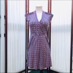 Tory Burch Tribal Silk Faux Wrap Jersey Dress